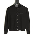 Miu Miu Embroidered Logo Black Knit Cardigan
