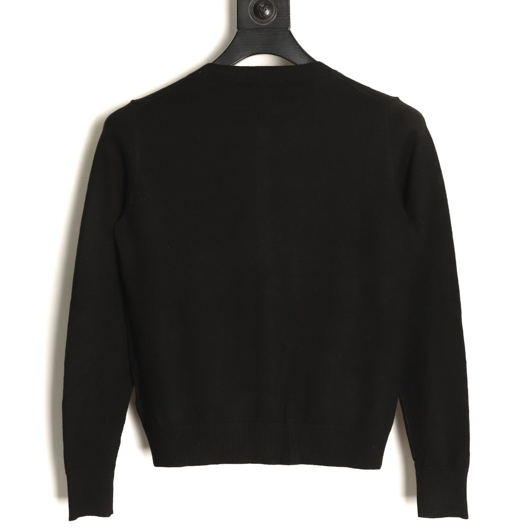 Miu Miu Embroidered Logo Black Knit Cardigan