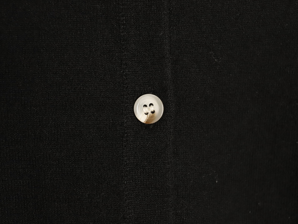 Miu Miu Embroidered Logo Black Knit Cardigan
