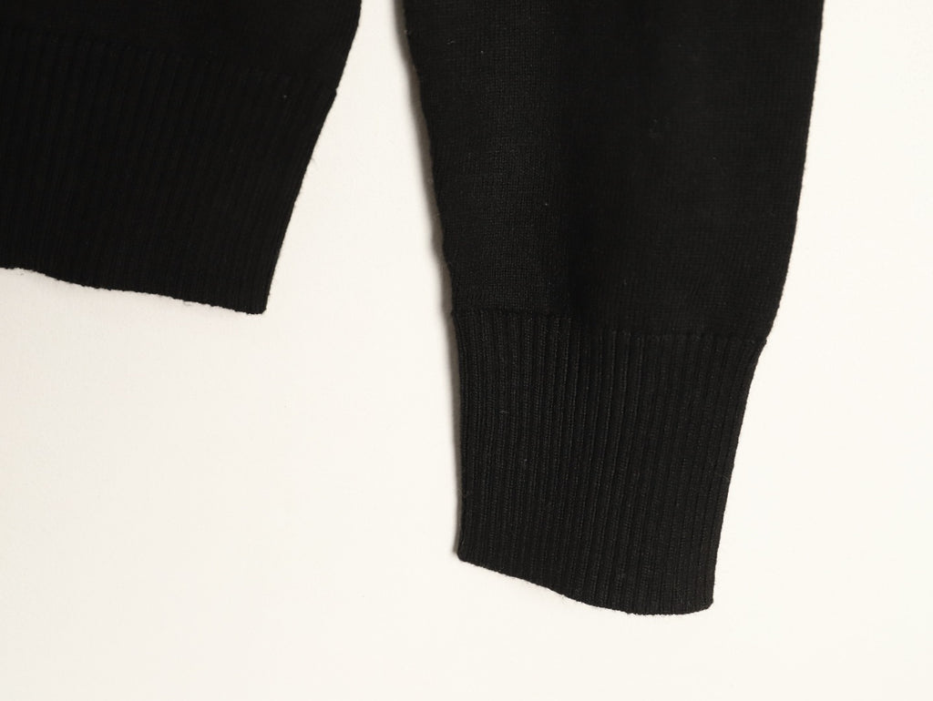 Miu Miu Embroidered Logo Black Knit Cardigan