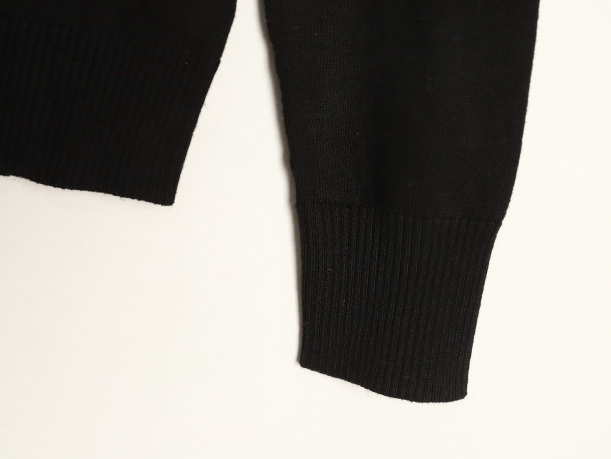 Miu Miu Embroidered Logo Black Knit Cardigan