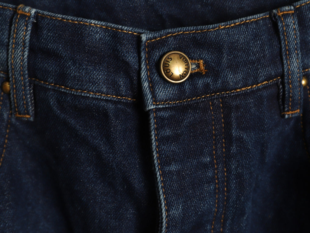 Louis Vuitton LV Monogram Cuffed Straight-Leg Denim Jeans