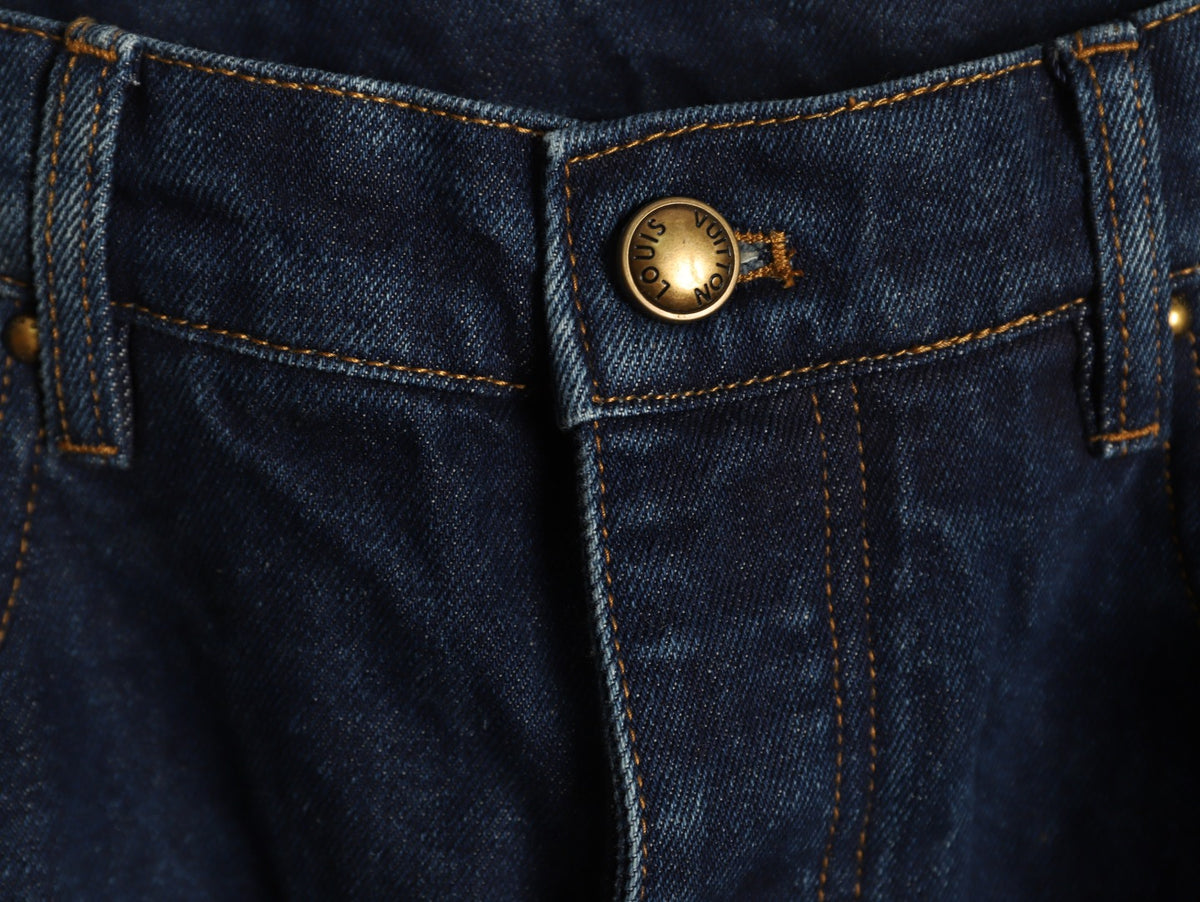 Louis Vuitton LV Monogram Cuffed Straight-Leg Denim Jeans