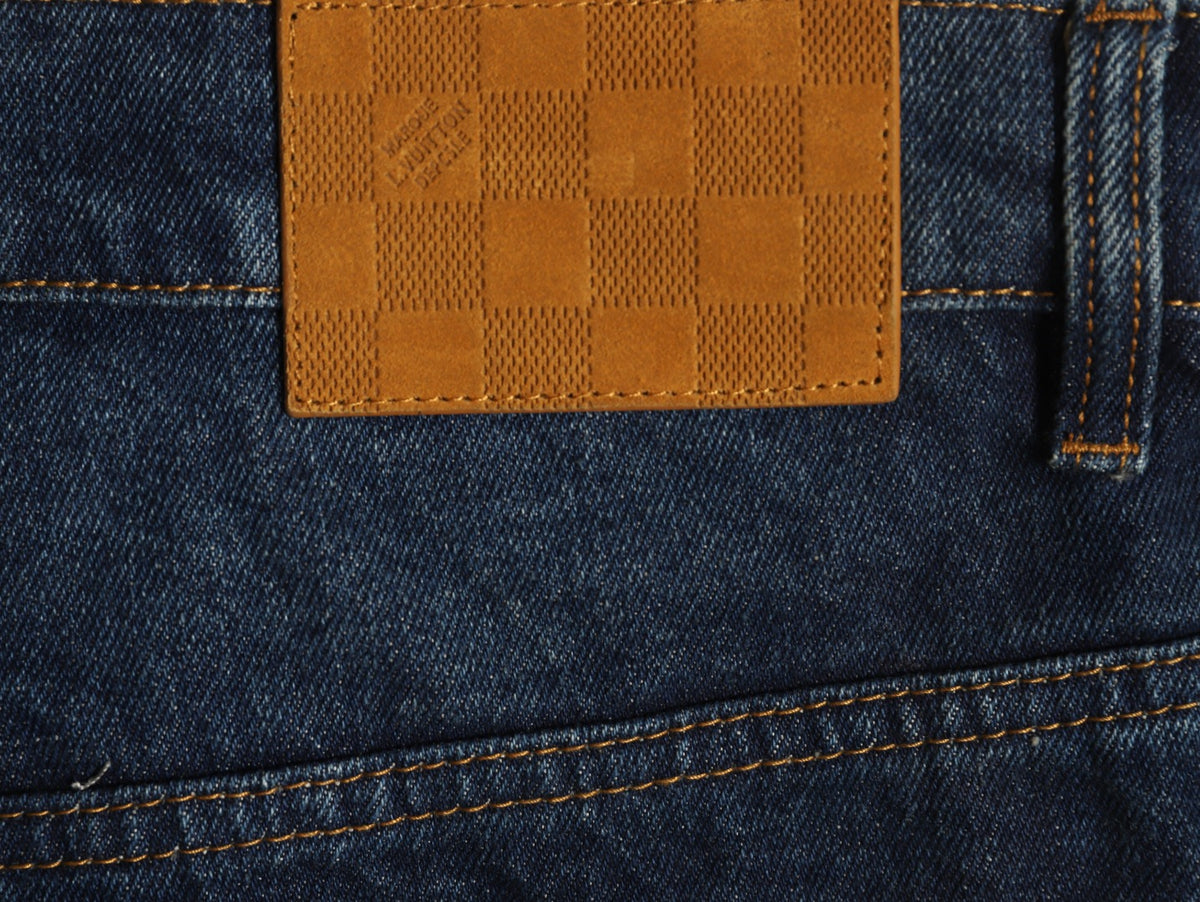 Louis Vuitton LV Monogram Cuffed Straight-Leg Denim Jeans