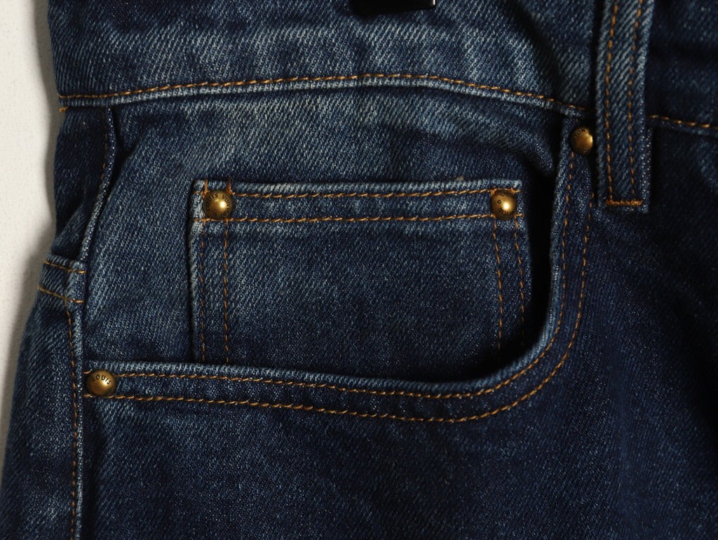 Louis Vuitton LV Monogram Cuffed Straight-Leg Denim Jeans