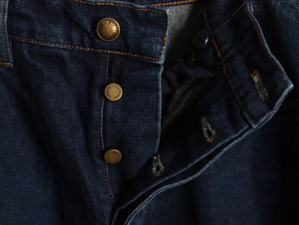 Louis Vuitton LV Monogram Cuffed Straight-Leg Denim Jeans