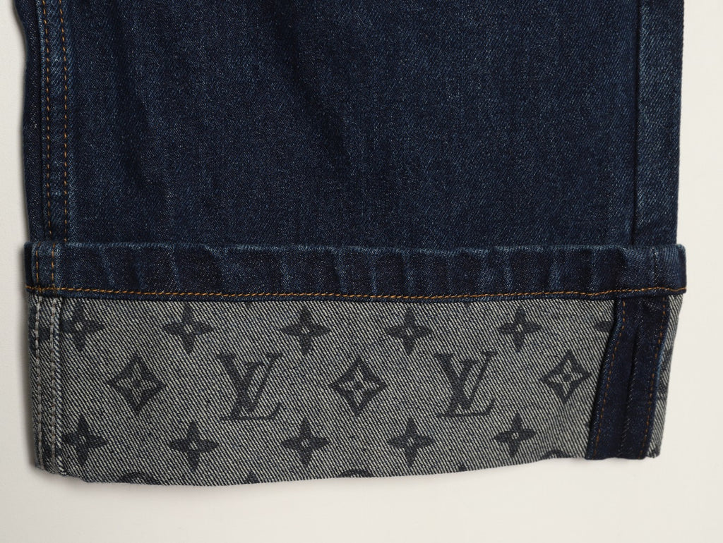 Louis Vuitton LV Monogram Cuffed Straight-Leg Denim Jeans