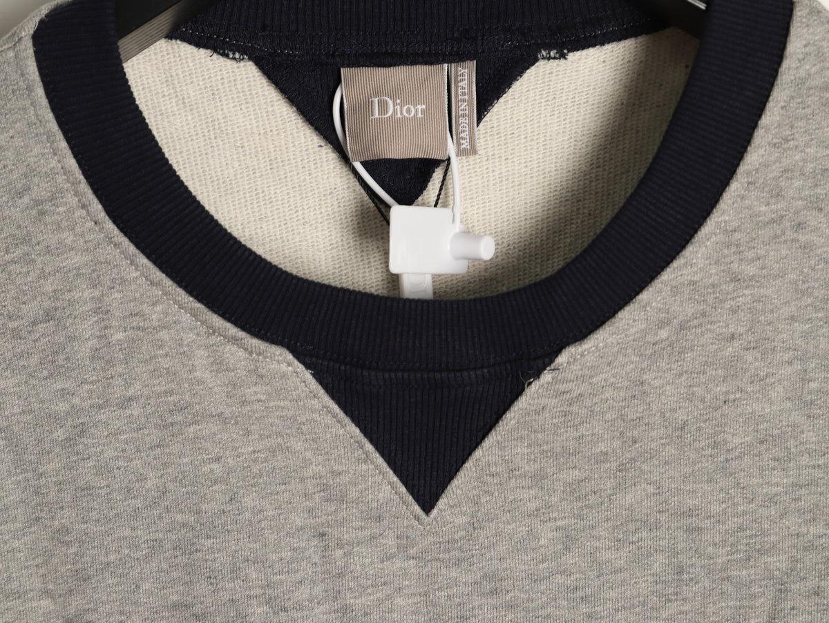 Dior CD Embroidered Logo Contrast-Panel Sweatshirt