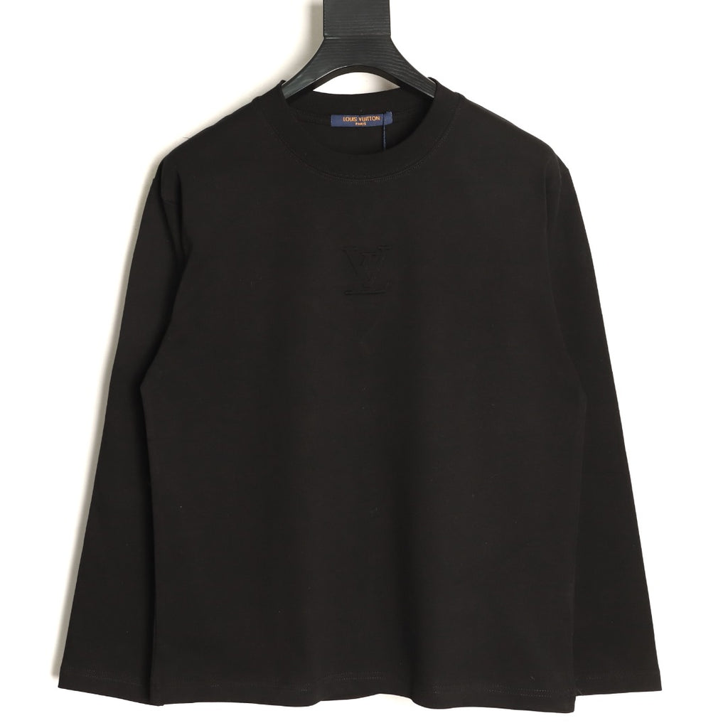 Louis Vuitton LV Embossed Logo Black Long-Sleeve T-Shirt