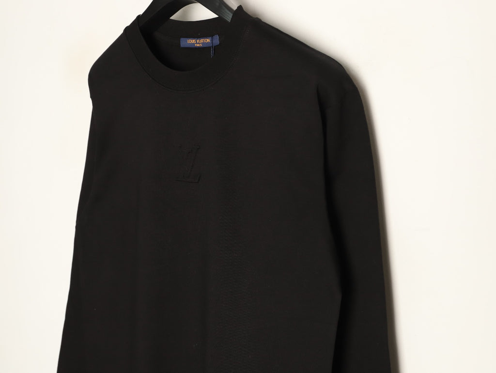Louis Vuitton LV Embossed Logo Black Long-Sleeve T-Shirt