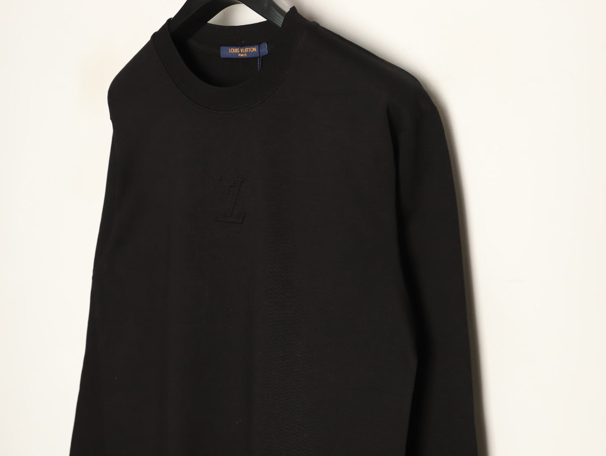 Louis Vuitton LV Embossed Logo Black Long-Sleeve T-Shirt