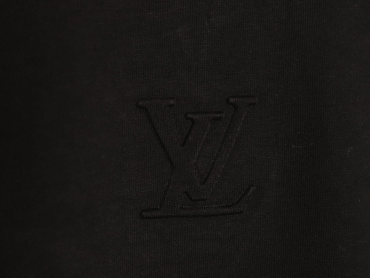Louis Vuitton LV Embossed Logo Black Long-Sleeve T-Shirt