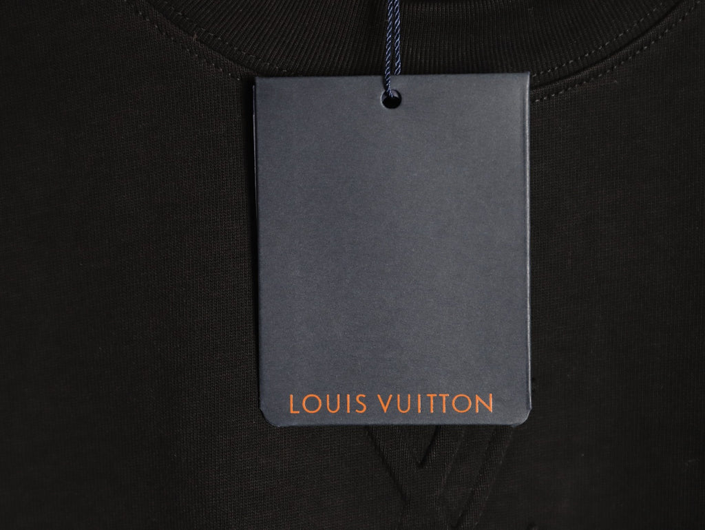 Louis Vuitton LV Embossed Logo Black Long-Sleeve T-Shirt