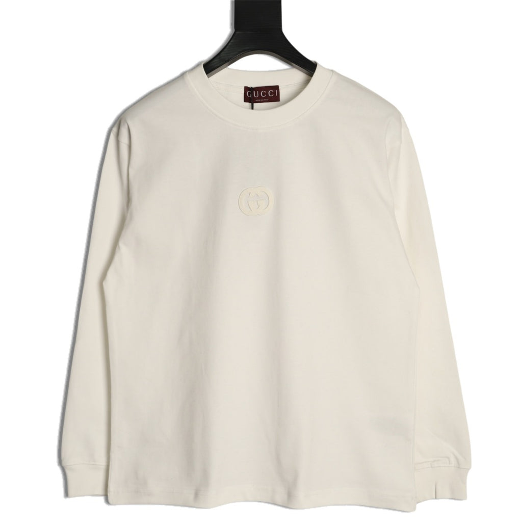 Gucci Interlocking GG Patch Embroidered Long-Sleeve T-Shirt