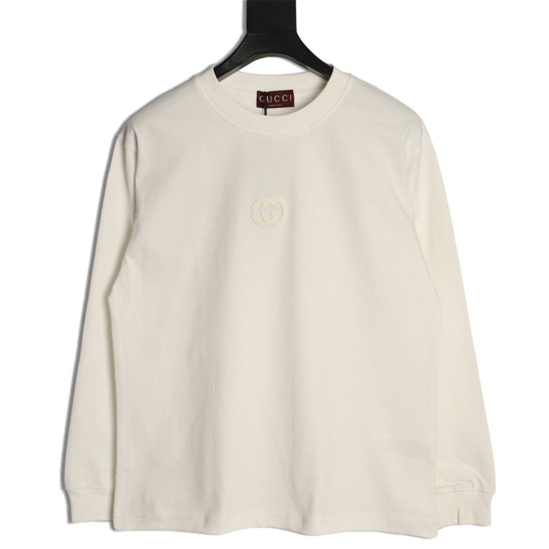 Gucci Interlocking GG Patch Embroidered Long-Sleeve T-Shirt