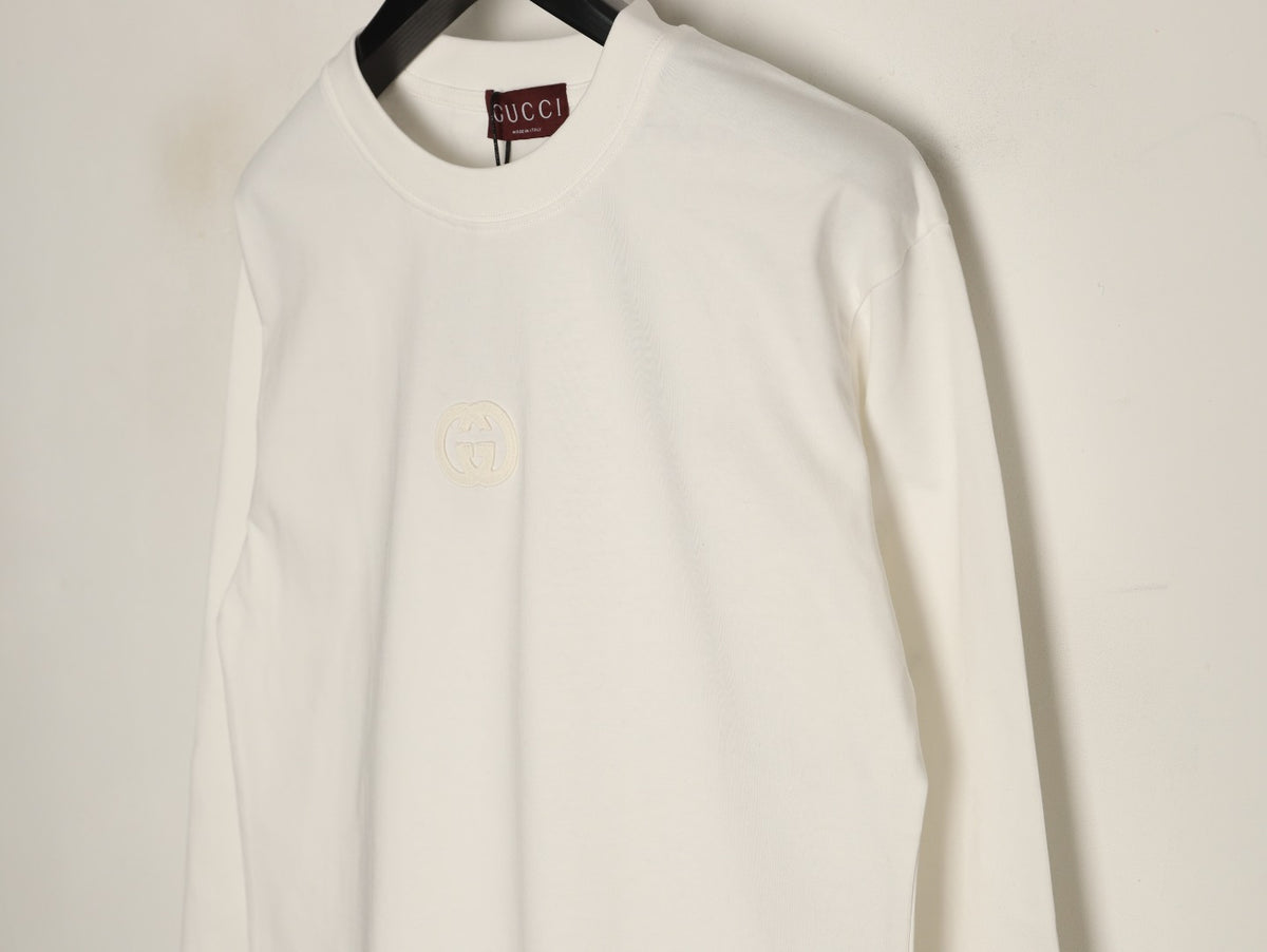 Gucci Interlocking GG Patch Embroidered Long-Sleeve T-Shirt