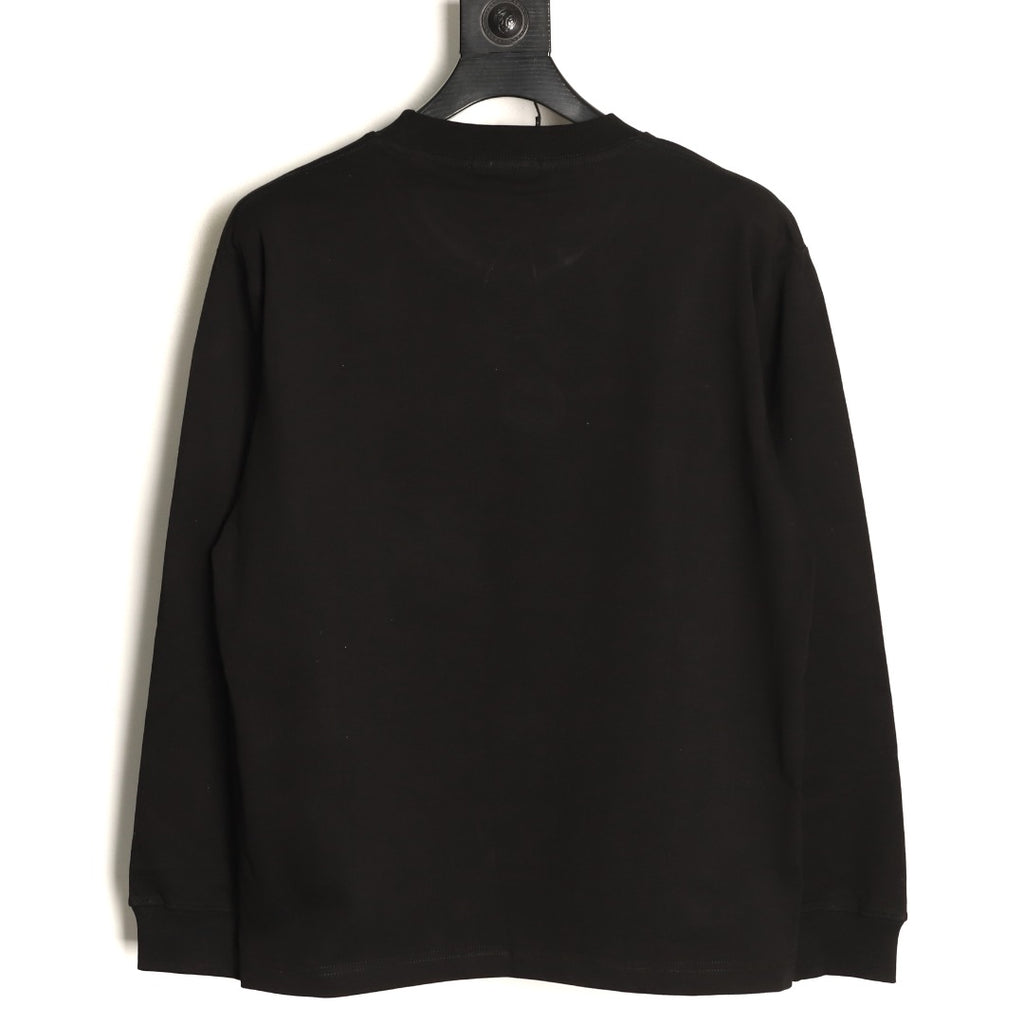 Gucci Interlocking GG Patch Embroidered Black Long-Sleeve T-Shirt