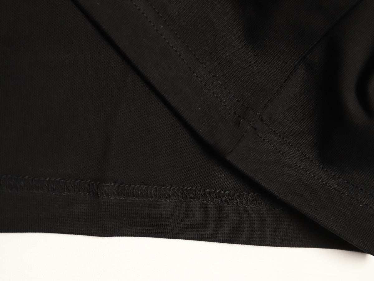 Gucci Interlocking GG Patch Embroidered Black Long-Sleeve T-Shirt