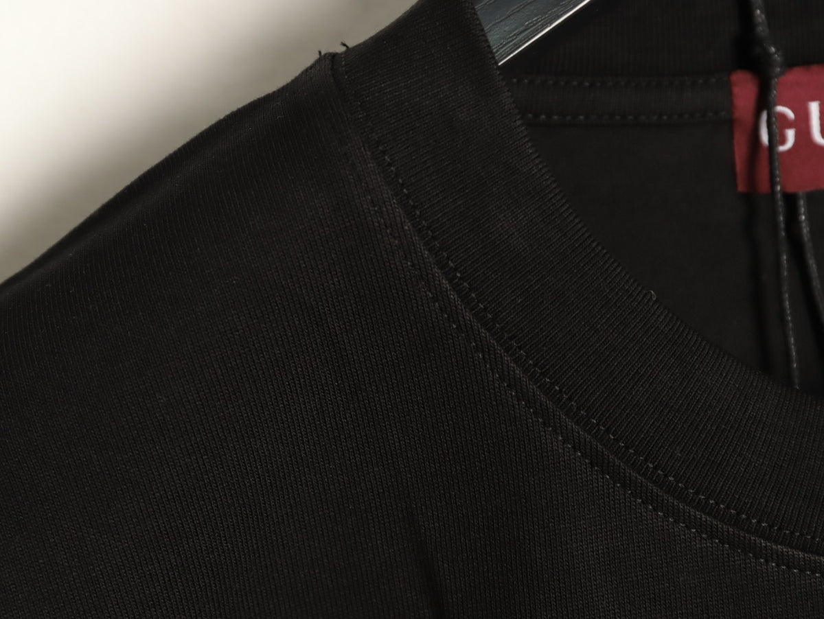 Gucci Interlocking GG Patch Embroidered Black Long-Sleeve T-Shirt