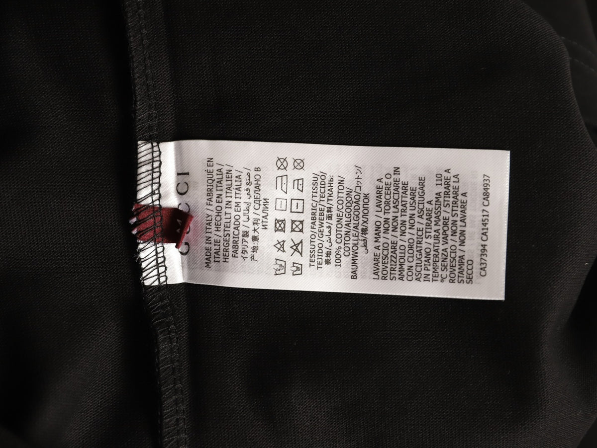 Gucci Interlocking GG Patch Embroidered Black Long-Sleeve T-Shirt