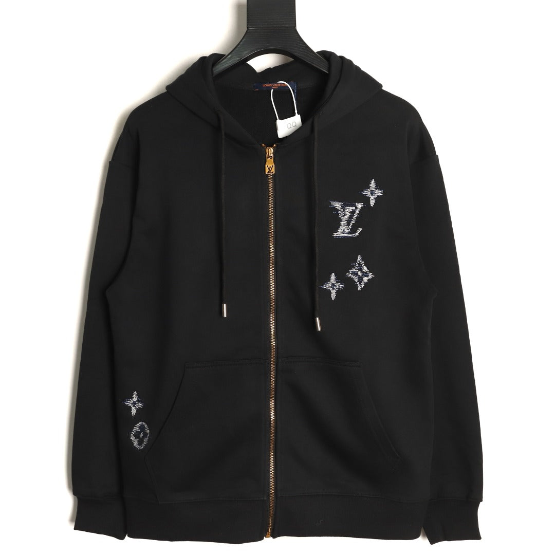 Louis Vuitton Sketch Monogram Embroidered Zip-Up Hooded Jacket