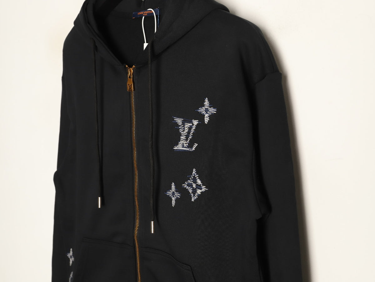 Louis Vuitton Sketch Monogram Embroidered Zip-Up Hooded Jacket