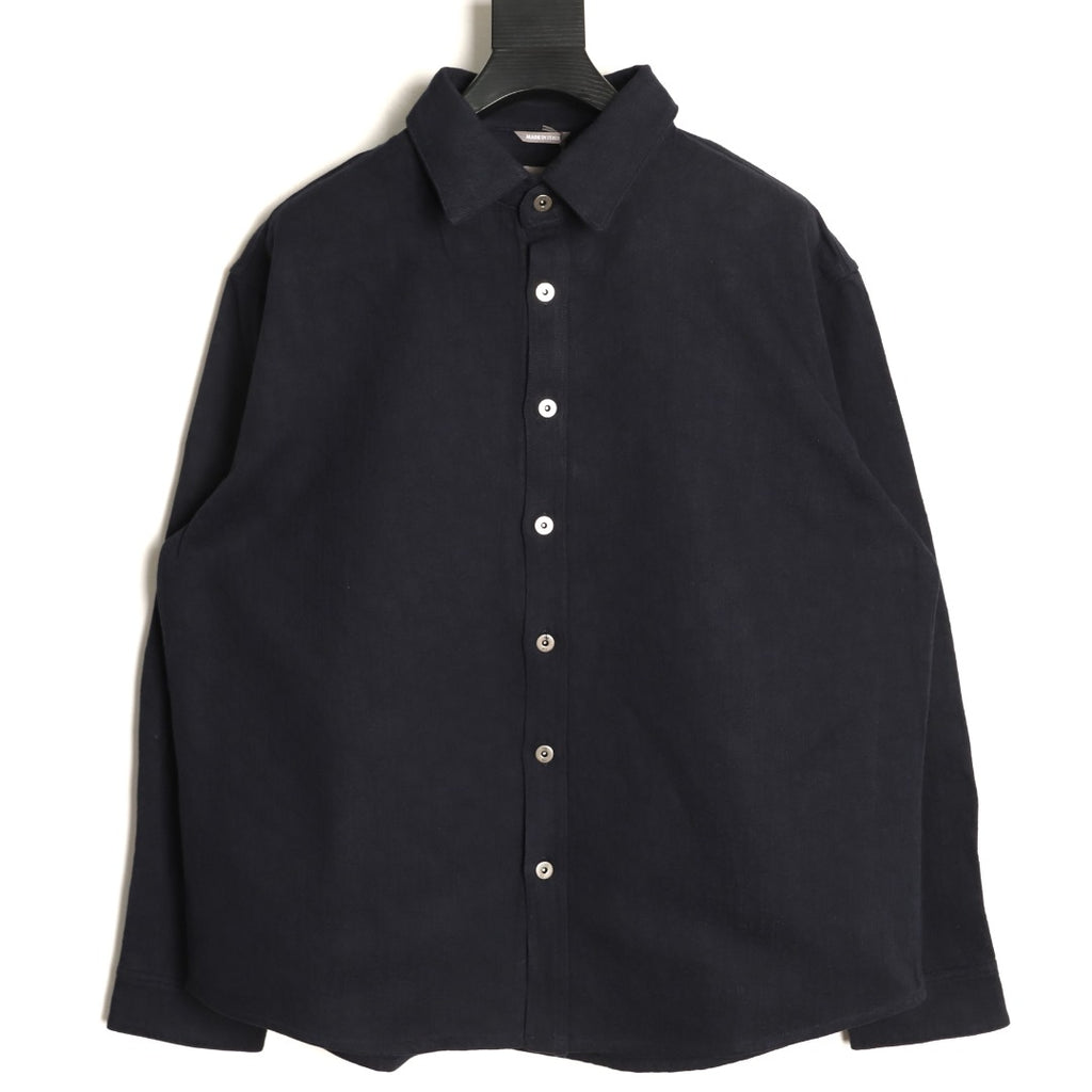 Dior CD Black Relaxed-Collar Long-Sleeve Shirt