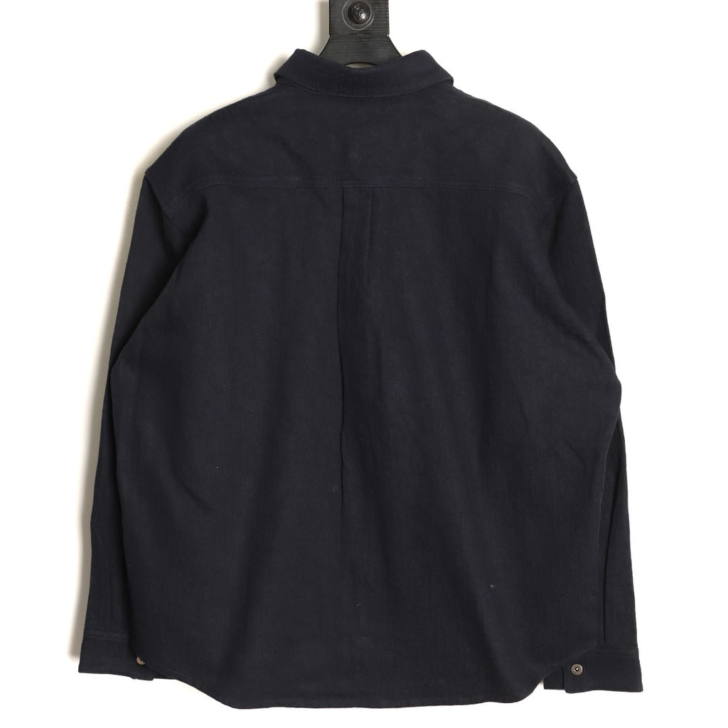 Dior CD Black Relaxed-Collar Long-Sleeve Shirt