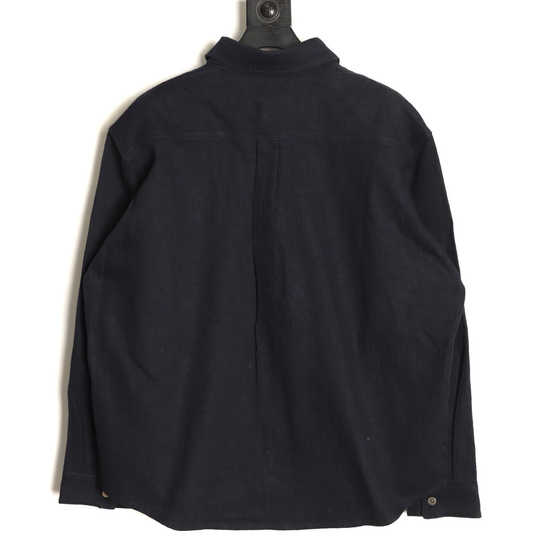 Dior CD Black Relaxed-Collar Long-Sleeve Shirt