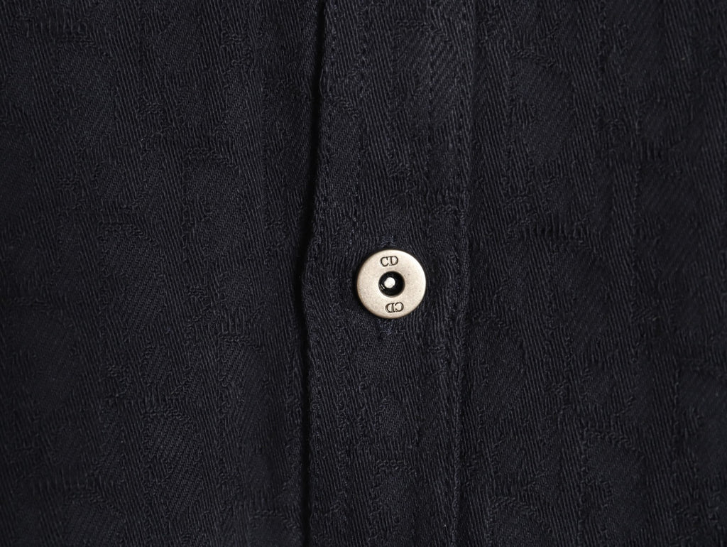 Dior CD Black Relaxed-Collar Long-Sleeve Shirt