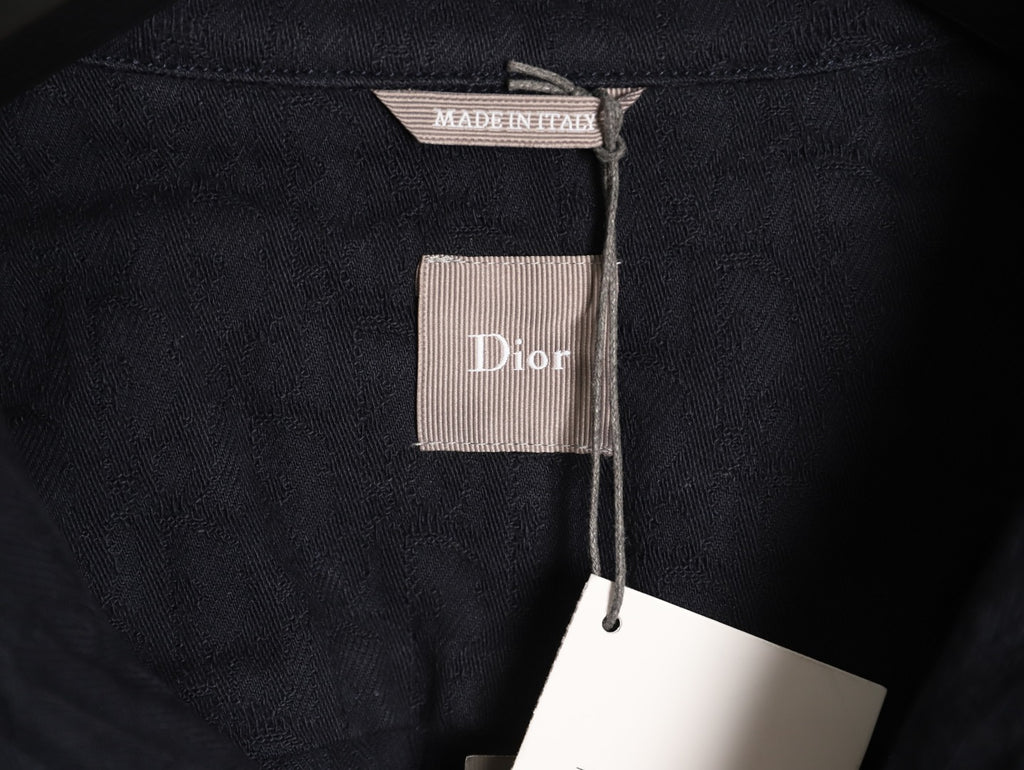 Dior CD Black Relaxed-Collar Long-Sleeve Shirt