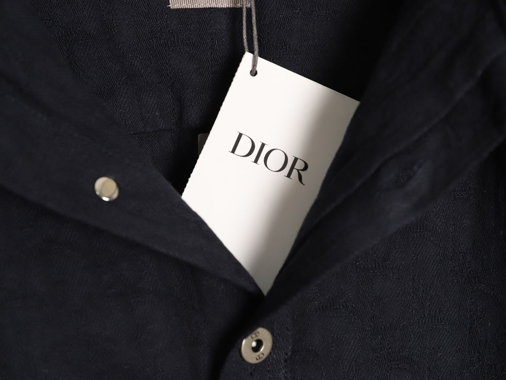 Dior CD Black Relaxed-Collar Long-Sleeve Shirt