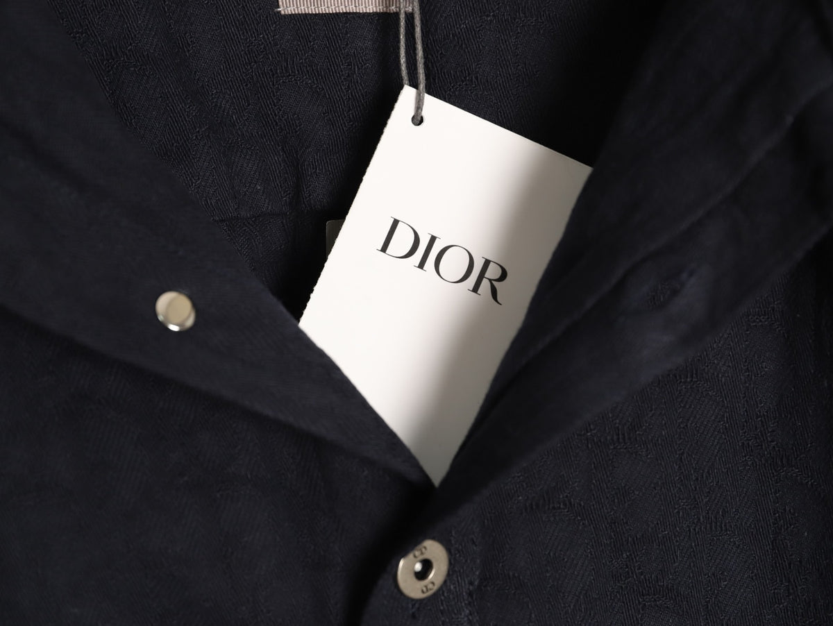 Dior CD Black Relaxed-Collar Long-Sleeve Shirt