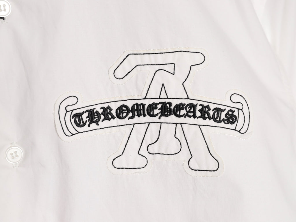 Louis Vuitton x Chrome Hearts Embroidered Logo White Long-Sleeve Shirt