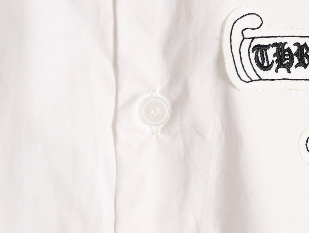 Louis Vuitton x Chrome Hearts Embroidered Logo White Long-Sleeve Shirt