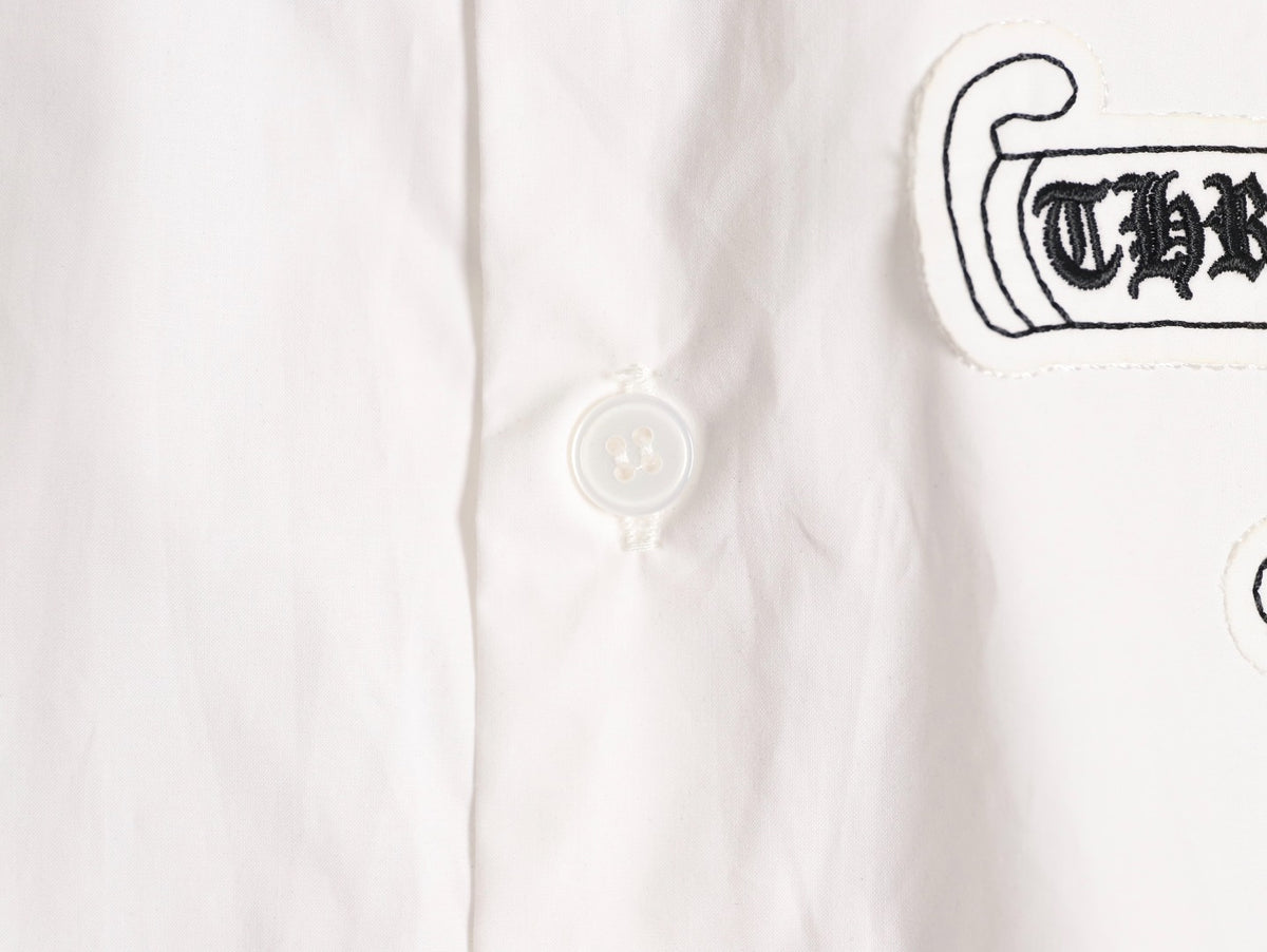 Louis Vuitton x Chrome Hearts Embroidered Logo White Long-Sleeve Shirt