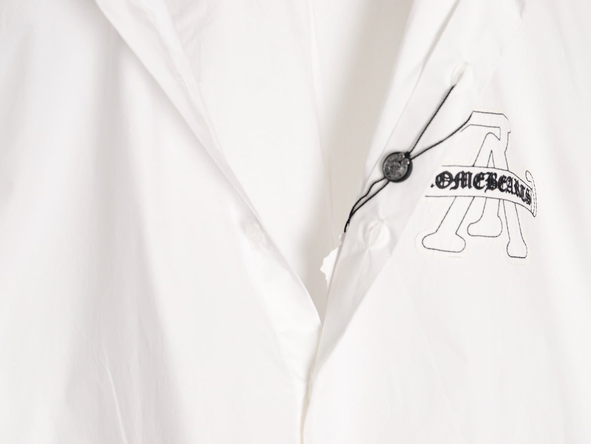 Louis Vuitton x Chrome Hearts Embroidered Logo White Long-Sleeve Shirt