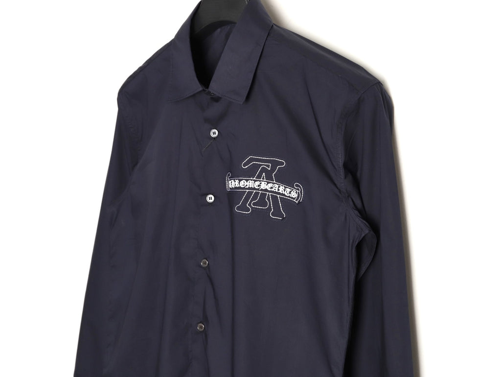 Louis Vuitton x Chrome Hearts Embroidered Logo Black Long-Sleeve Shirt