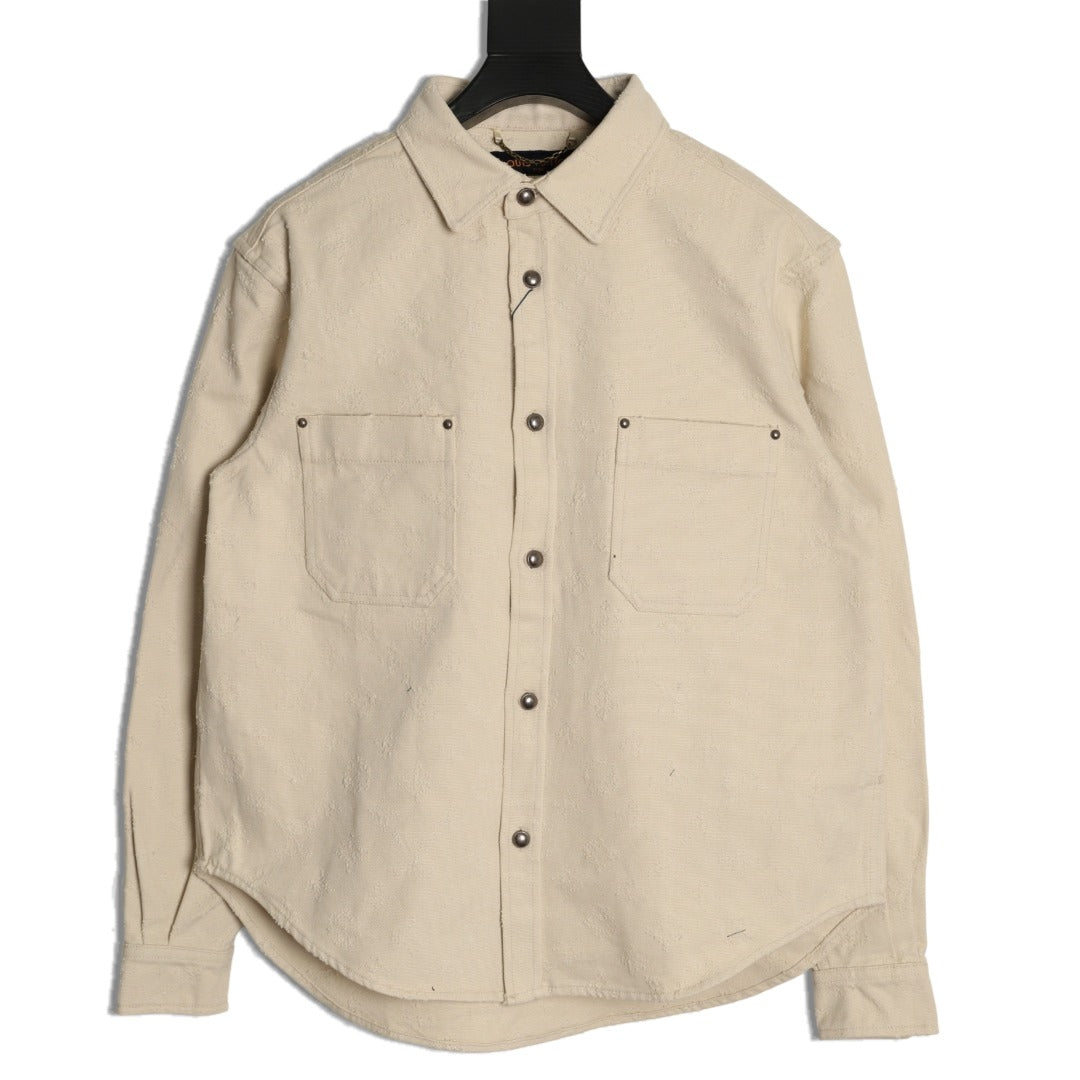 Louis Vuitton LV Monogram Needle-Punch Denim Shirt Jacket