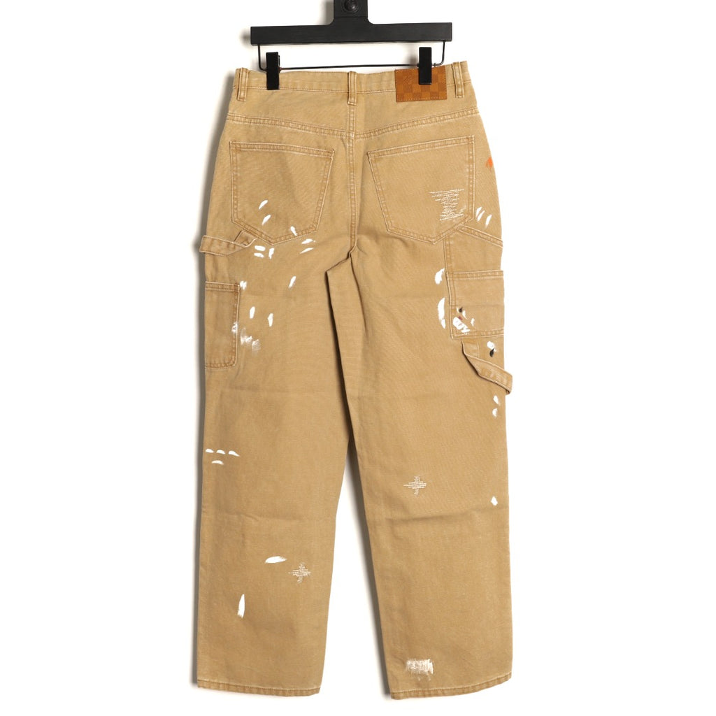 Louis Vuitton LV Paint-Splatter Graffiti Cargo Jeans