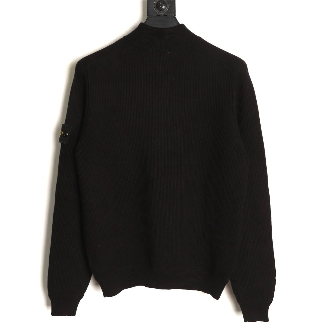 Stone Island Compass Badge Half-Zip Knit Sweater