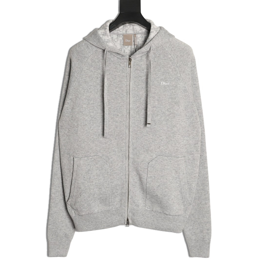 Dior CD Jacquard-Lined Blended Zip-Up Hoodie