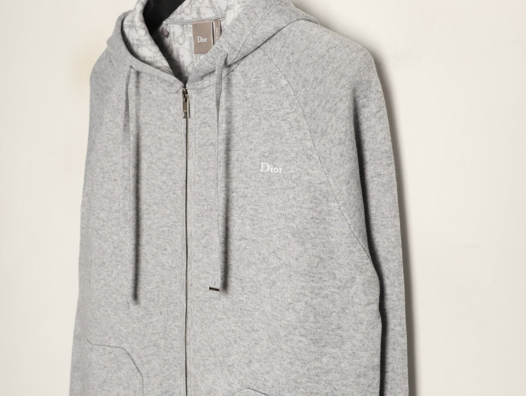 Dior CD Jacquard-Lined Blended Zip-Up Hoodie