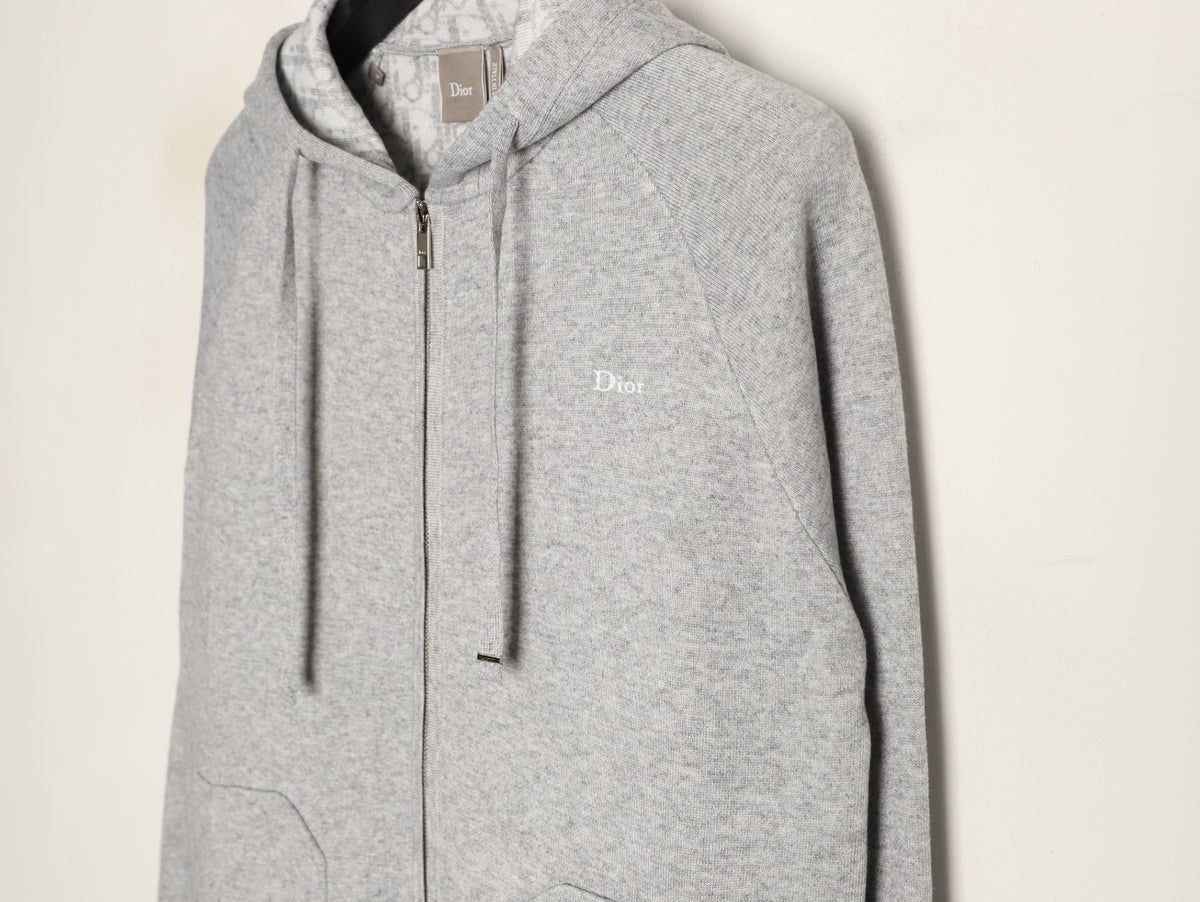 Dior CD Jacquard-Lined Blended Zip-Up Hoodie
