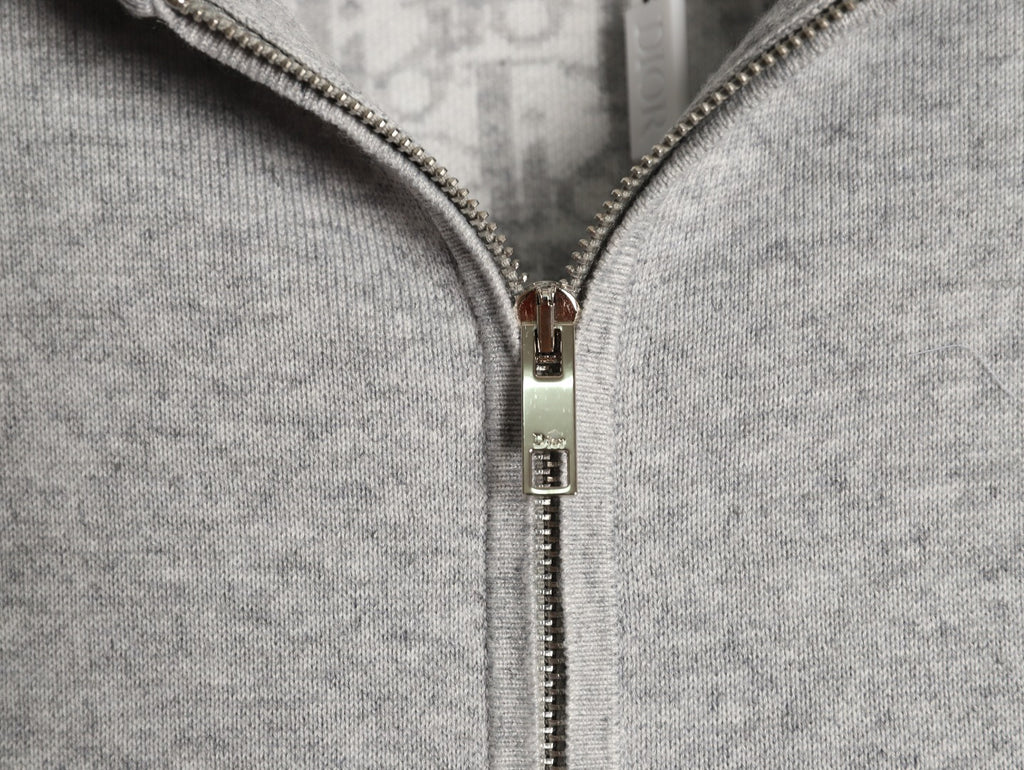 Dior CD Jacquard-Lined Blended Zip-Up Hoodie