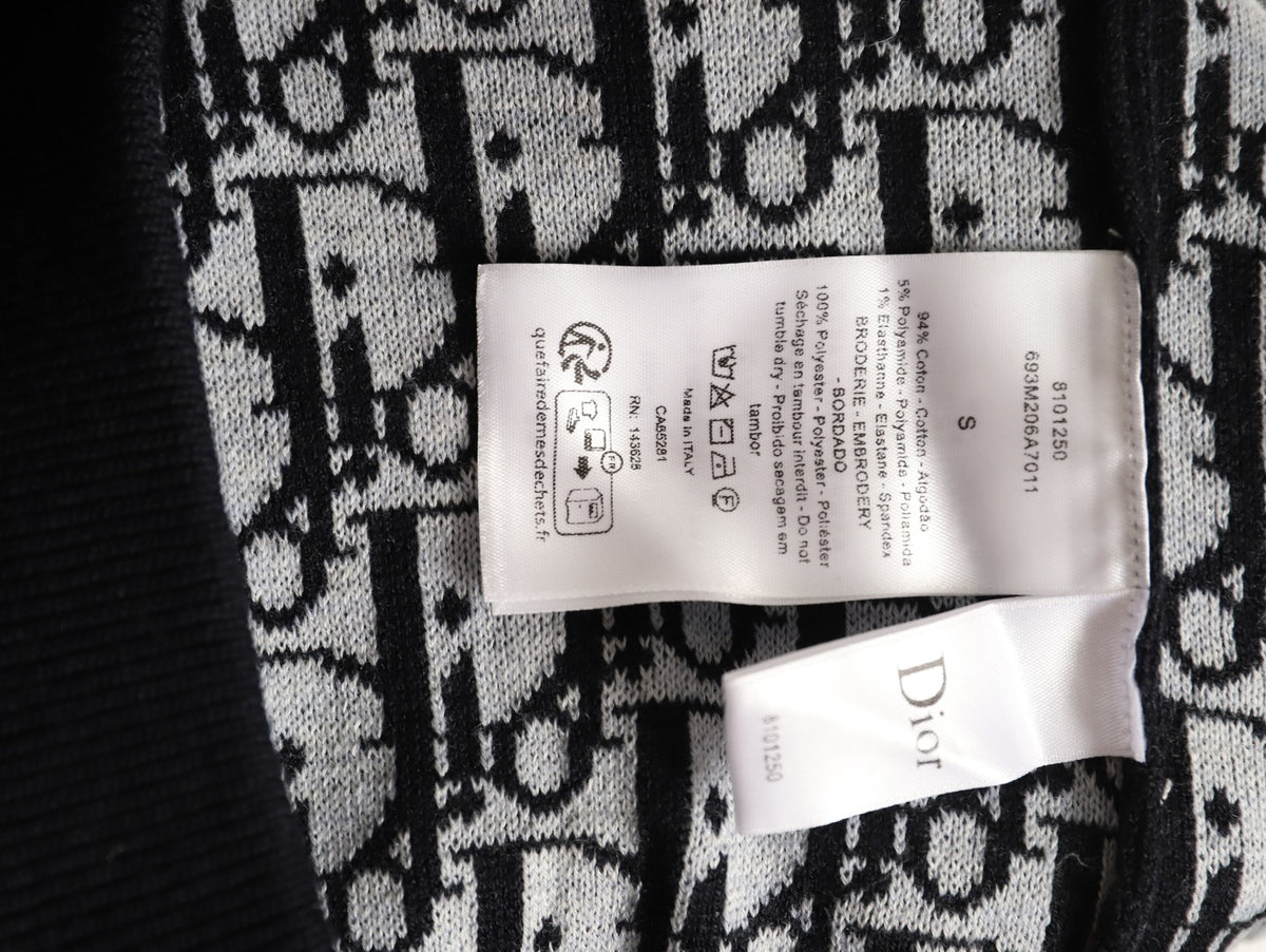 Dior CD Jacquard-Lined Black Blended Zip-Up Hoodie