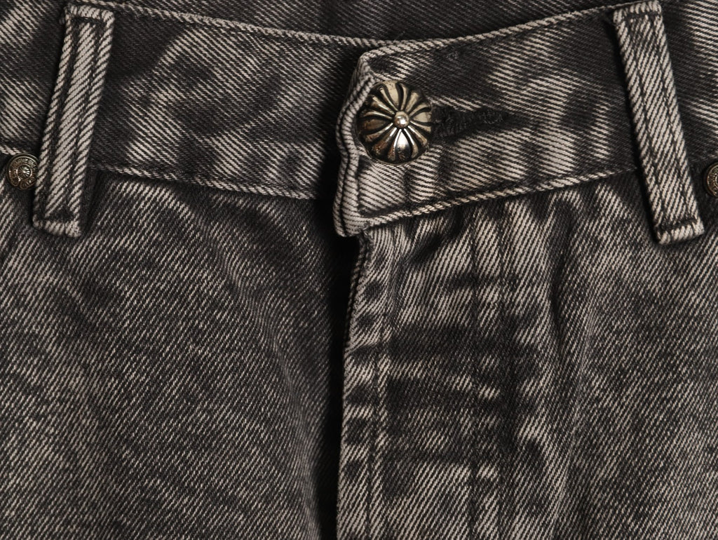 Chrome Hearts Contrast Cross Patch Embroidered Dark-Wash Jeans