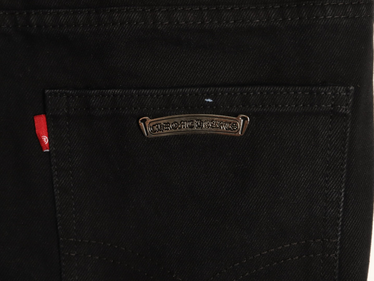Chrome Hearts Tonal Cross Patch Embroidered Black Jeans