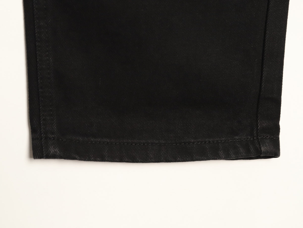 Chrome Hearts Tonal Cross Patch Embroidered Black Jeans