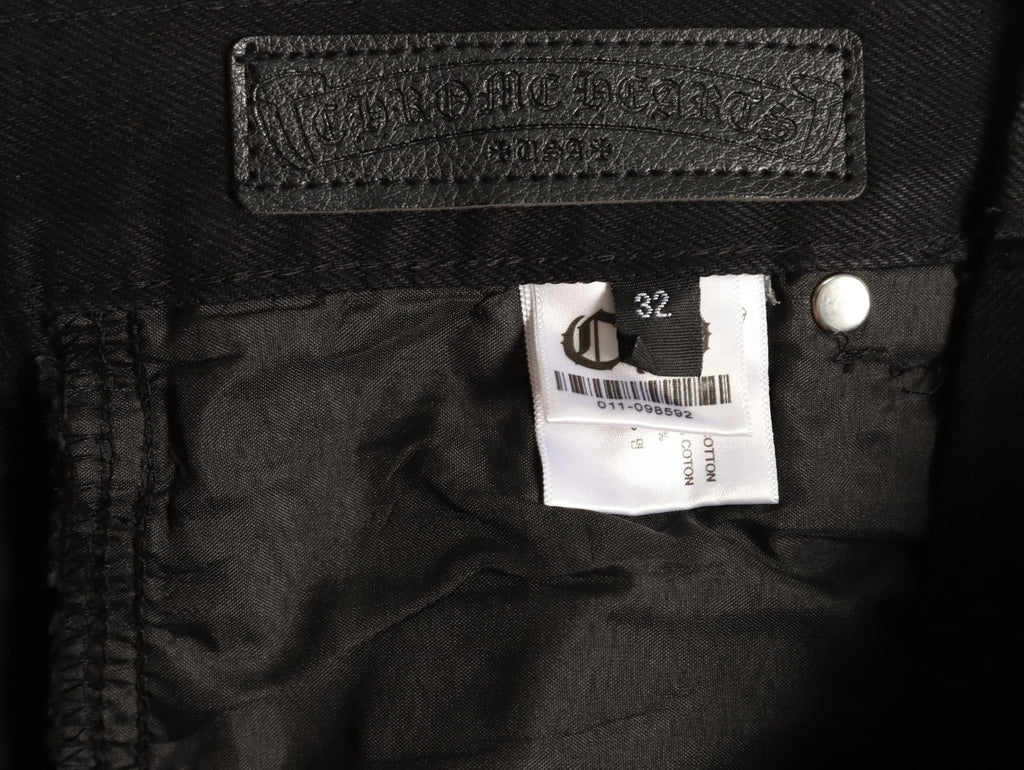 Chrome Hearts Tonal Cross Patch Embroidered Black Jeans
